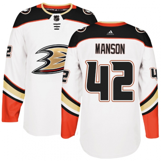Youth Adidas Anaheim Ducks #42 Josh Manson Authentic White Away NHL Jersey - Ujersey