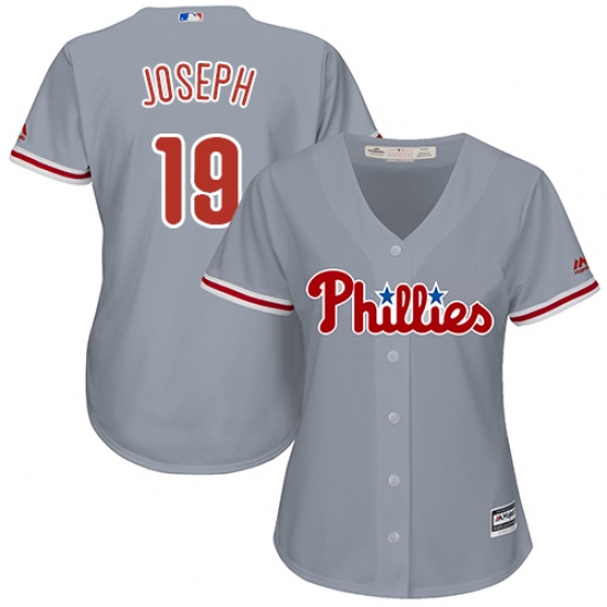 Women's Majestic Philadelphia Phillies #19 Tommy Joseph Authentic Grey Road Cool Base MLB Jersey - Ujersey