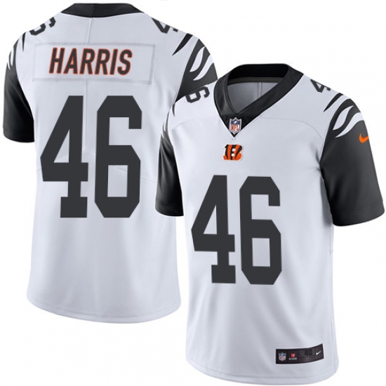 Men's Nike Cincinnati Bengals #46 Clark Harris Limited White Rush Vapor Untouchable NFL Jersey - Ujersey