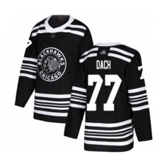 Men's Chicago Blackhawks #77 Kirby Dach Authentic Black Alternate Hockey Jersey - Ujersey