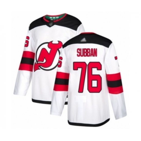 Men's New Jersey Devils #76 P. K. Subban Authentic White Away Hockey Jersey - Ujersey