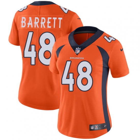 Women's Nike Denver Broncos #48 Shaquil Barrett Orange Team Color Vapor Untouchable Limited Player NFL Jersey - Ujersey