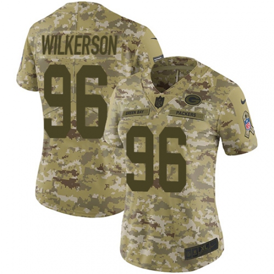 Women's Nike Green Bay Packers #96 Muhammad Wilkerson Limited Camo 2018 Salute to Service NFL Jersey - Ujersey