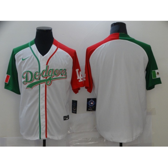 Men's Los Angeles Dodgers Blank Nike White Split Home Patch Replica Team Jersey - Ujersey