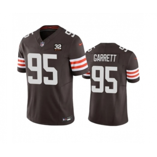 Men's Nike Cleveland Browns #95 Myles Garrett Brown 2023 F.U.S.E. Jim Brown Memorial Vapor Untouchable Limited Football Stitched Jersey - Ujersey