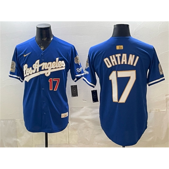 Men's Los Angeles Dodgers #17 Shohei Ohtani Royal 2026 Gold Collection 9x & B2B Champs Stitched Baseball Jersey - Ujersey