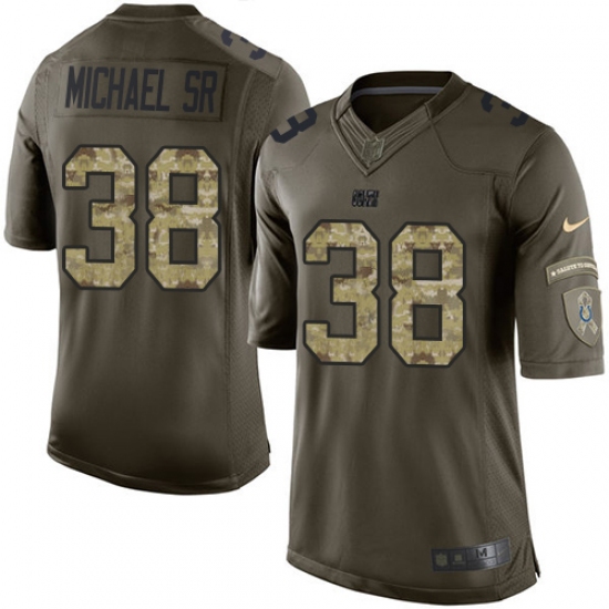 Men's Nike Indianapolis Colts #38 Christine Michael Sr Elite Green Salute to Service NFL Jersey - Ujersey
