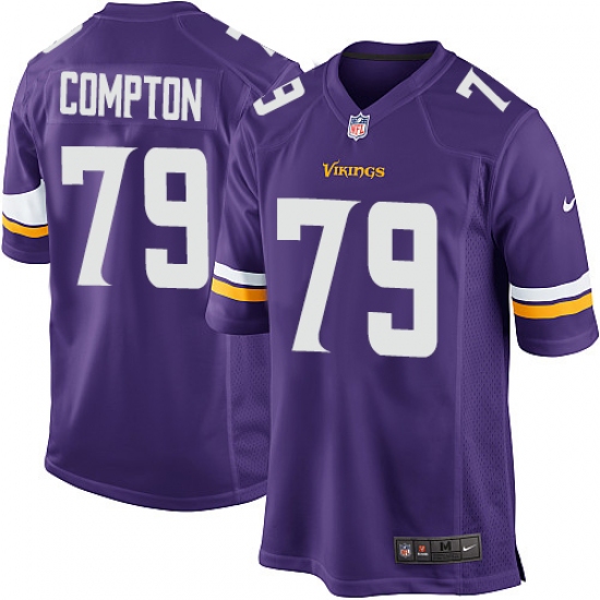 Men's Nike Minnesota Vikings #79 Tom Compton Game Purple Team Color NFL Jersey - Ujersey