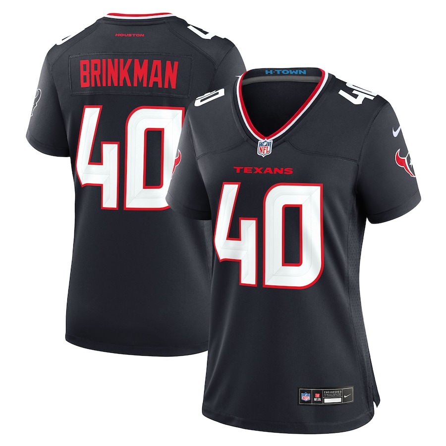 Women's Houston Texans Austin Brinkman Nike Navy Team Game Jersey - Ujersey