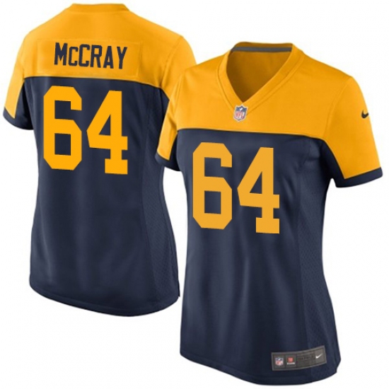 Women's Nike Green Bay Packers #64 Justin McCray Limited Navy Blue Alternate NFL Jersey - Ujersey