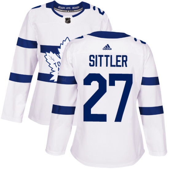 Women's Adidas Toronto Maple Leafs #27 Darryl Sittler Authentic White 2018 Stadium Series NHL Jersey - Ujersey