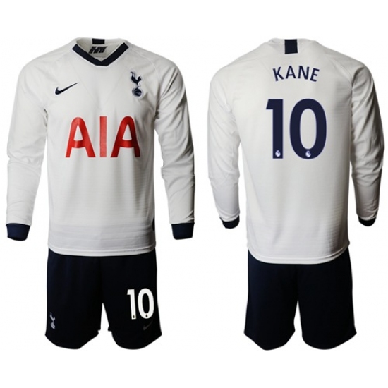 Tottenham Hotspur #10 Kane Home Long Sleeves Soccer Club Jersey