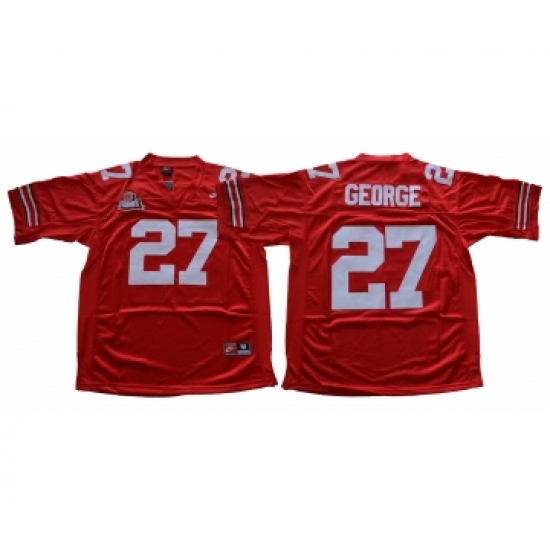 Ohio State Buckeyes 27 Eddie George Red Throwback College Football Jersey - Ujersey