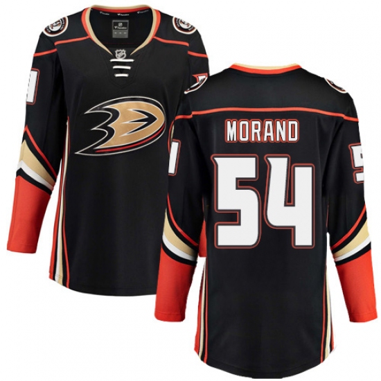 Women's Anaheim Ducks #54 Antoine Morand Fanatics Branded Black Home Breakaway NHL Jersey - Ujersey