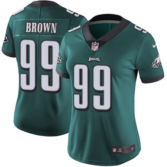 Women's Nike Philadelphia Eagles #99 Jerome Brown Midnight Green Team Color Vapor Untouchable Limited Player NFL Jersey - Ujersey