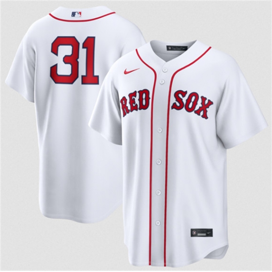 Men's Boston Red Sox #31 Adley Rutschman White No Name Cool Base Stitched Baseball Jersey - Ujersey