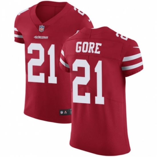 Men's Nike San Francisco 49ers #21 Frank Gore Red Team Color Vapor Untouchable Elite Player NFL Jersey - Ujersey