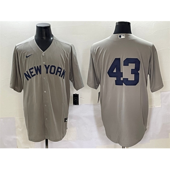 Men's New York Yankees #43 Jonathan Loáisiga Gray Cool Base Stitched Baseball Jersey - Ujersey