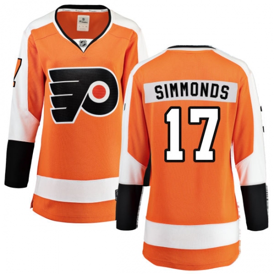 Women's Philadelphia Flyers #17 Wayne Simmonds Fanatics Branded Orange Home Breakaway NHL Jersey - Ujersey