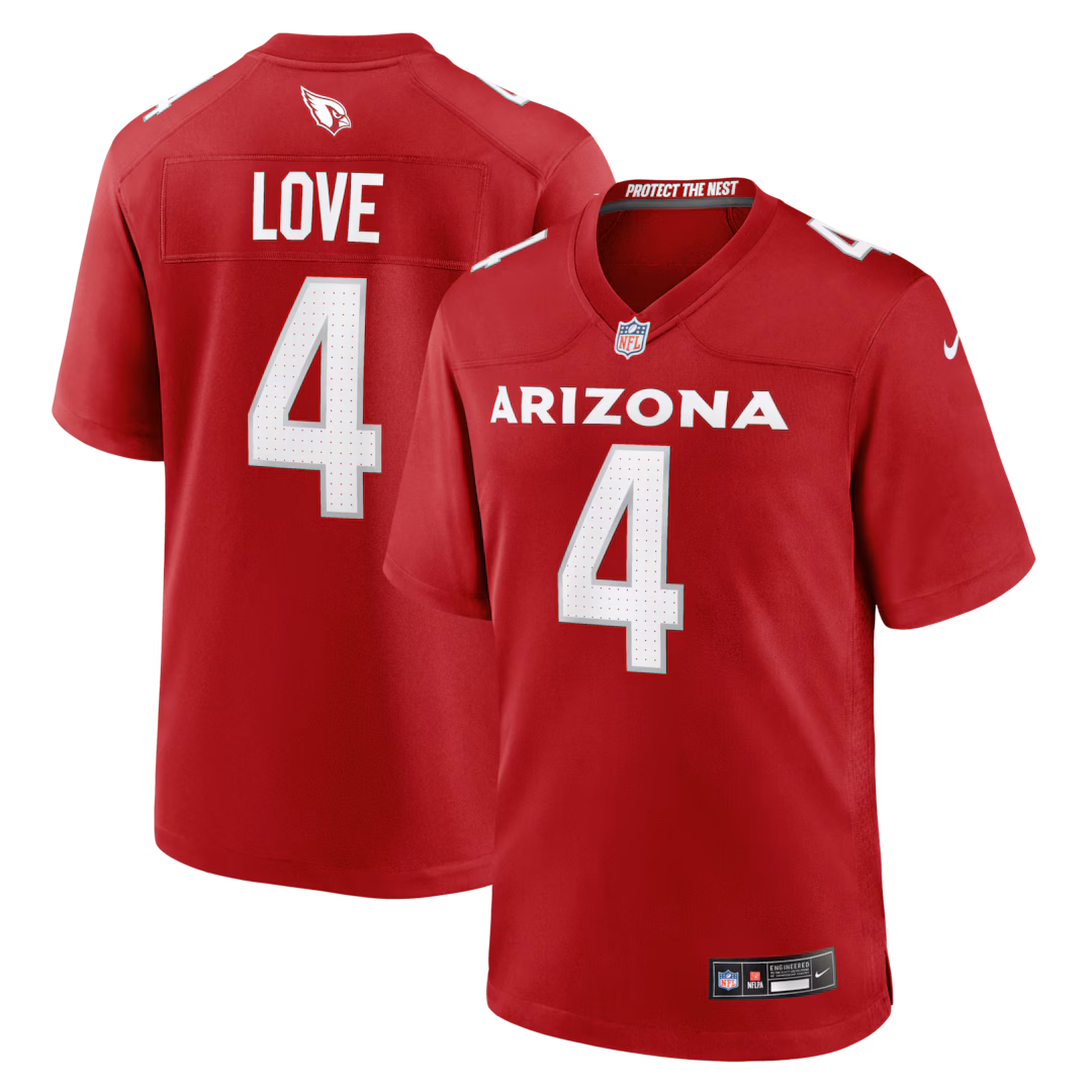 Men's Arizona Cardinals Jeremiyah Love Nike Cardinal 2026 NFL Draft First Round Pick No. 3 Team Game Jersey - Ujersey