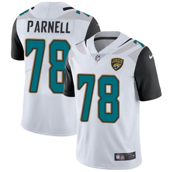 Men's Nike Jacksonville Jaguars #78 Jermey Parnell White Vapor Untouchable Limited Player NFL Jersey - Ujersey