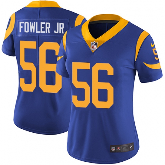 Women's Nike Los Angeles Rams #56 Dante Fowler Jr Royal Blue Alternate Vapor Untouchable Limited Player NFL Jersey - Ujersey