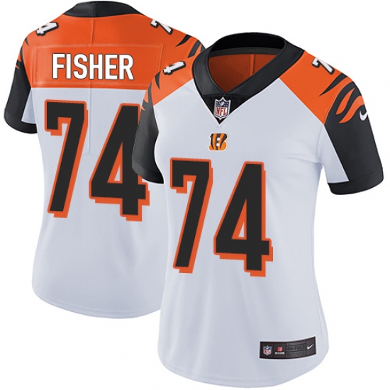 Women's Nike Cincinnati Bengals #74 Jake Fisher Vapor Untouchable Limited White NFL Jersey - Ujersey