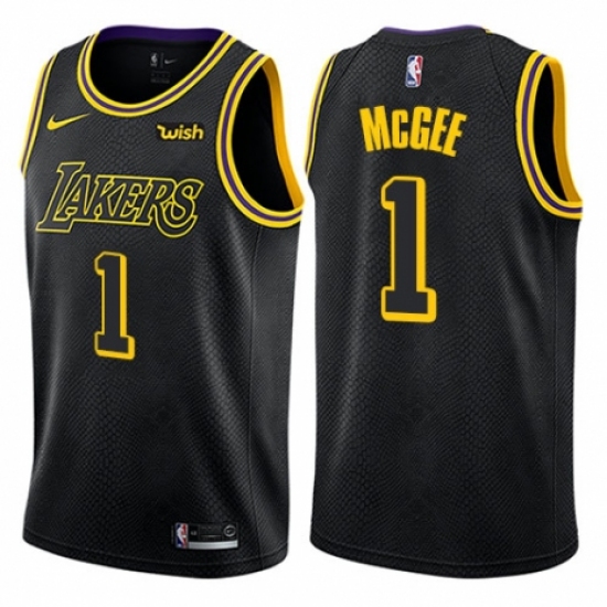 Men's Nike Los Angeles Lakers #1 JaVale McGee Swingman Black City Edition NBA Jersey - Ujersey