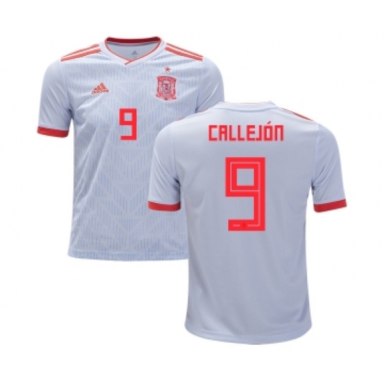 Spain #9 Callejon Away Kid Soccer Country Jersey