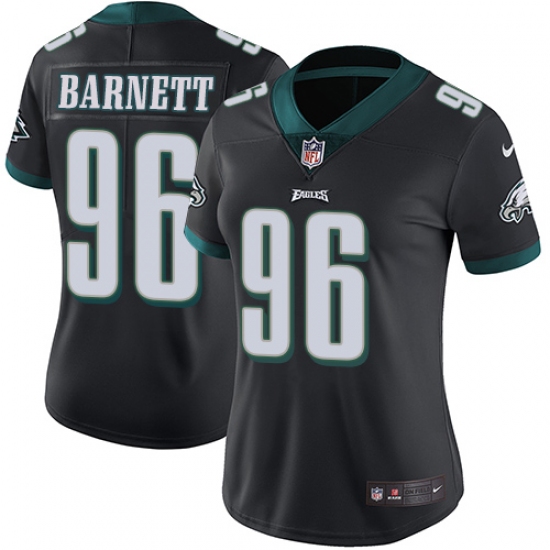 Women's Nike Philadelphia Eagles #96 Derek Barnett Black Alternate Vapor Untouchable Limited Player NFL Jersey