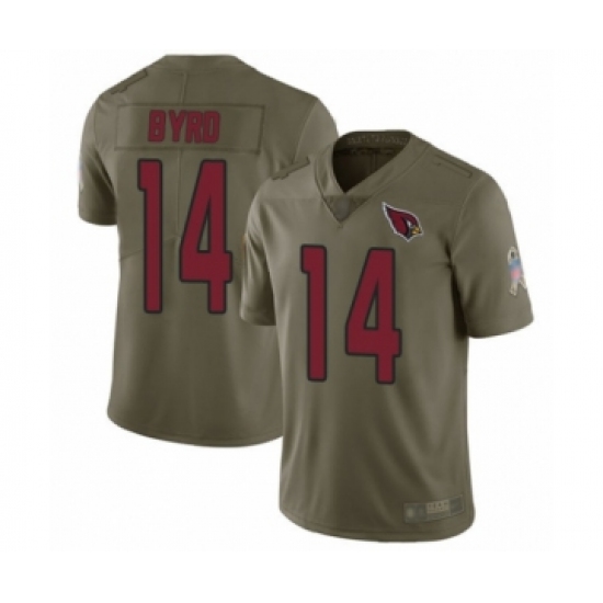 Men's Arizona Cardinals #14 Damiere Byrd Limited Olive 2017 Salute to Service Football Jersey - Ujersey