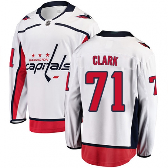 Men's Washington Capitals #71 Kody Clark Fanatics Branded White Away Breakaway NHL Jersey - Ujersey