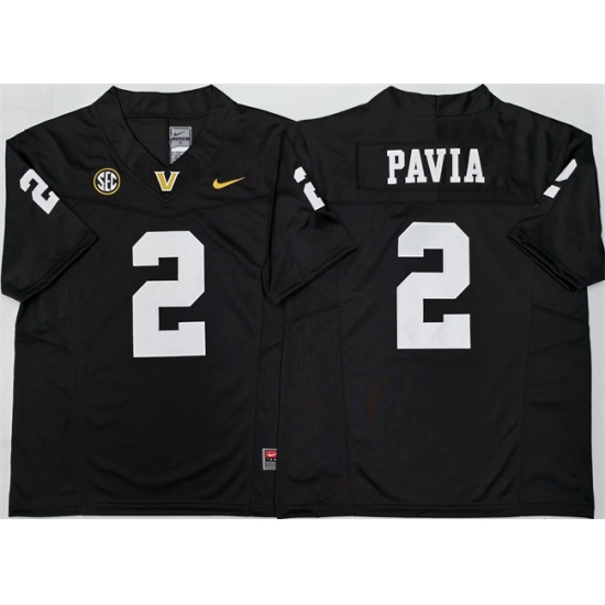 Men's Vanderbilt Commodores #2 Diego Pavia Black 2025 F.U.S.E. Vapor Limited Stitched Football Jersey - Ujersey
