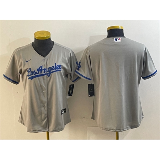 Women's Los Angeles Dodgers Blank Gray Stitched Jersey - Ujersey