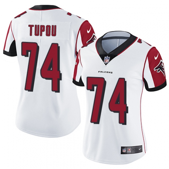 Women's Nike Atlanta Falcons #74 Tani Tupou White Vapor Untouchable Limited Player NFL Jersey - Ujersey