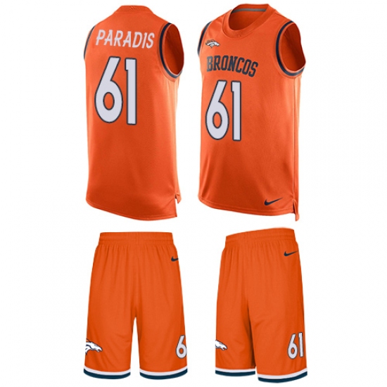 Men's Nike Denver Broncos #61 Matt Paradis Limited Orange Tank Top Suit NFL Jersey - Ujersey