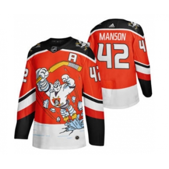 Men's Anaheim Ducks #42 Josh Manson Red 2020-21 Reverse Retro Alternate Hockey Jersey - Ujersey