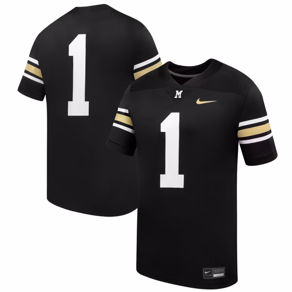 Men's Nike #1 Black Missouri Tigers 100th Anniversary Replica Football Jersey