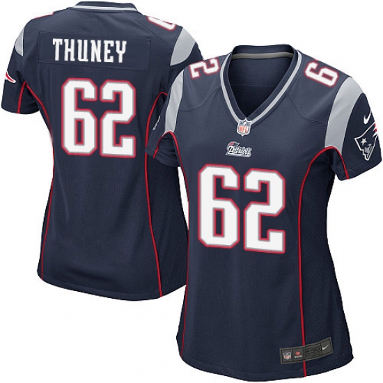 Women's Nike New England Patriots #62 Joe Thuney Game Navy Blue Team Color NFL Jersey - Ujersey