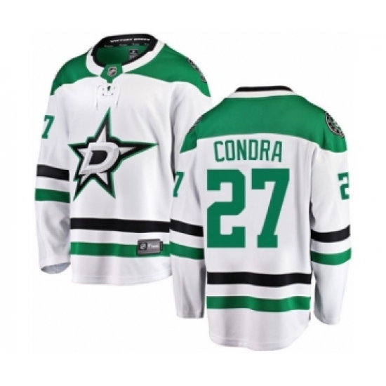 Men's Dallas Stars #27 Erik Condra Authentic White Away Fanatics Branded Breakaway NHL Jersey - Ujersey