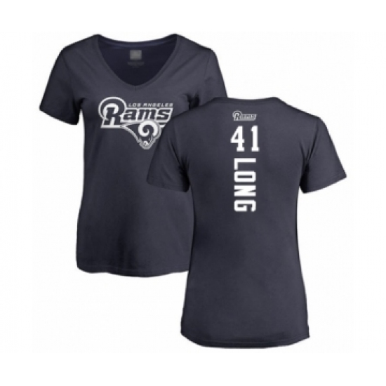 Football Women's Los Angeles Rams #41 David Long Navy Blue Backer T-Shirt - Ujersey
