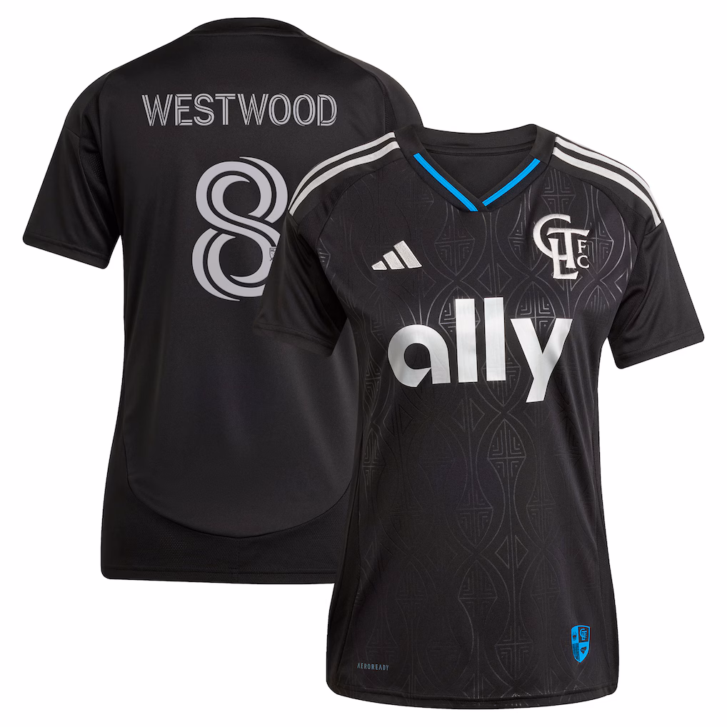 Women's Charlotte FC Ashley Westwood adidas Black 2025 Fortress Kit Replica Player Jersey - Ujersey NHL