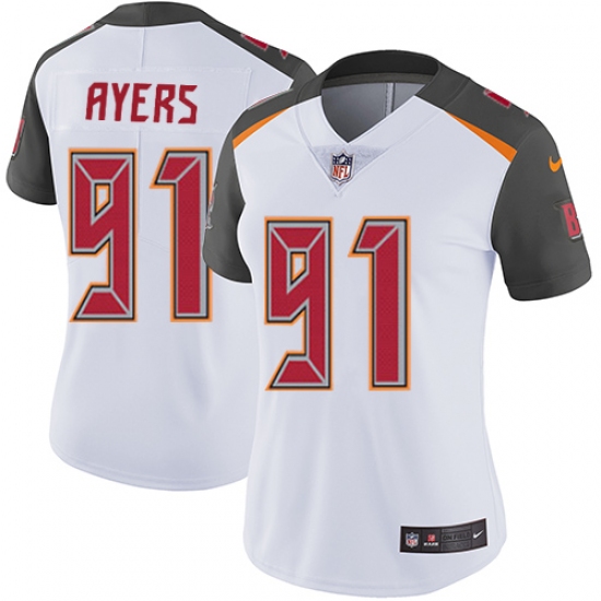 Women's Nike Tampa Bay Buccaneers #91 Robert Ayers Elite White NFL Jersey - Ujersey