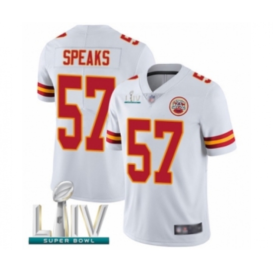 Men's Kansas City Chiefs #57 Breeland Speaks White Vapor Untouchable Limited Player Super Bowl LIV Bound Football Jersey - Ujersey