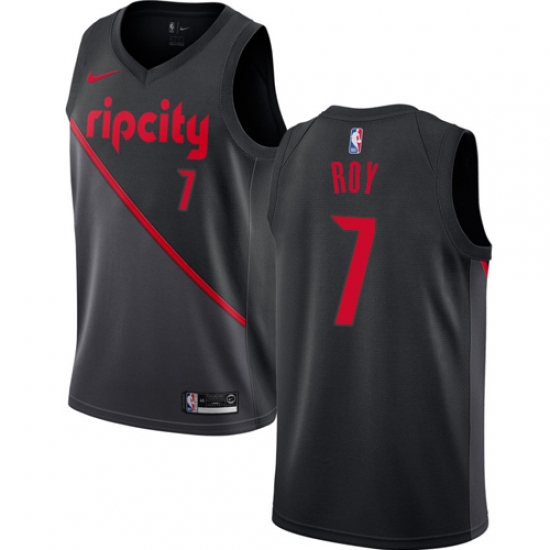 Men's Nike Portland Trail Blazers #7 Brandon Roy Swingman Black NBA Jersey - 2018 19 City Edition - Ujersey
