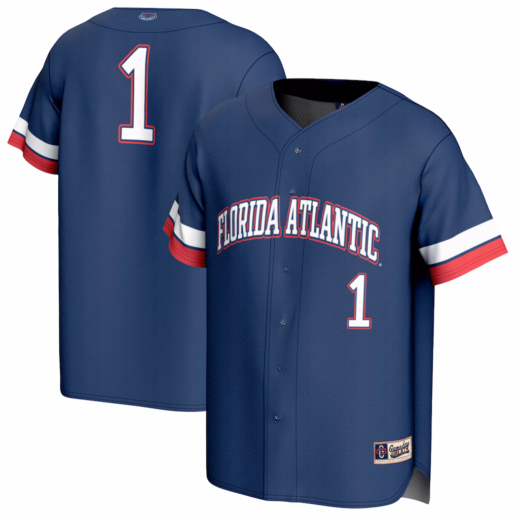 Unisex GameDay Greats Navy #1 Florida Atlantic Owls Collegiate Baseball Fashion Jersey - SUjersey01