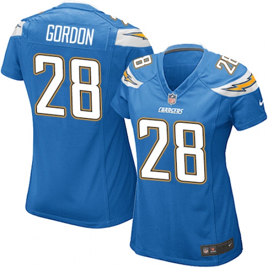 Women's Nike Los Angeles Chargers #28 Melvin Gordon Game Electric Blue Alternate NFL Jersey - Ujersey