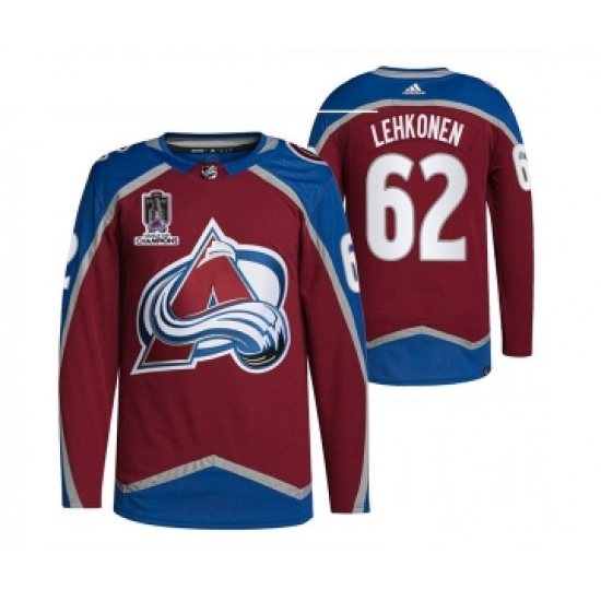 Men's Colorado Avalanche #62 Artturi Lehkonen 2022 Stanley Cup Champions Patch Stitched Jersey - Ujersey