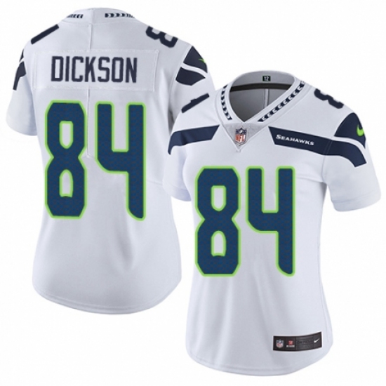 Women's Nike Seattle Seahawks #84 Ed Dickson White Vapor Untouchable Elite Player NFL Jersey - Ujersey