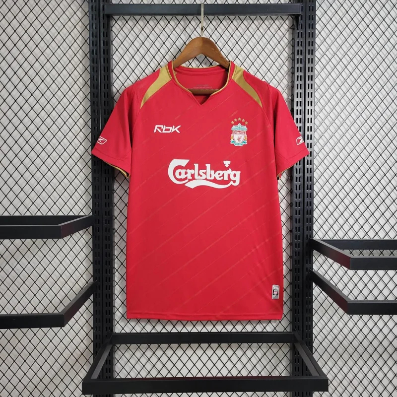 Liverpool Retro Football Jersey Home Custom Shirt 2005/06 - ujerseystore